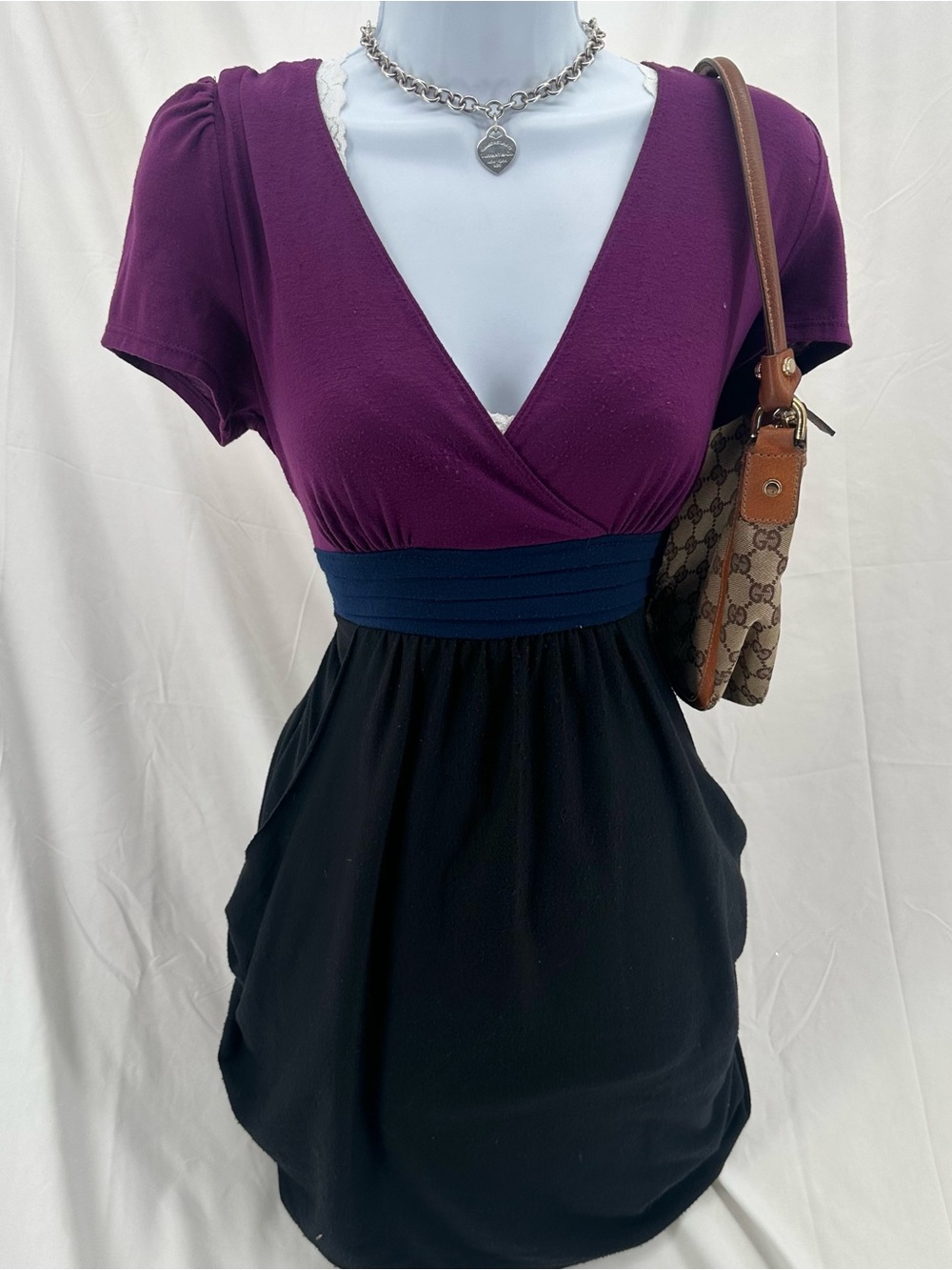 Babydoll Y2K Tieback Ruby Rox Color Block Office Siren Mini Dress